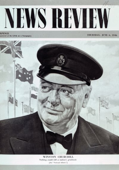 Winston Churchill, van de voorpagina van 